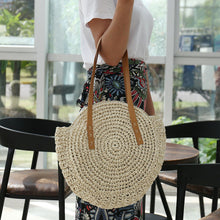 Load image into Gallery viewer, Addie boho straw tote bag
