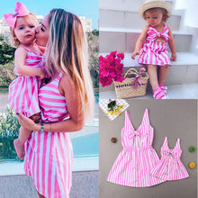 Load image into Gallery viewer, Isabella Mommy &amp; Daughter striped matching dress
